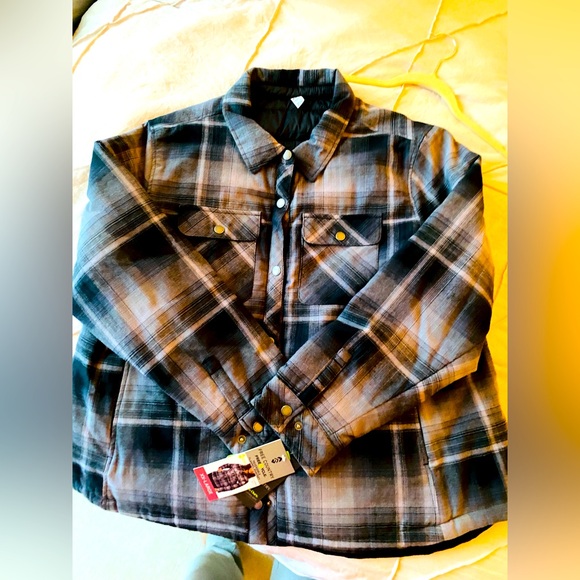 Women’s Plaid Quilted Jacket/Shacket - Black and Gray - Picture 1 of 9